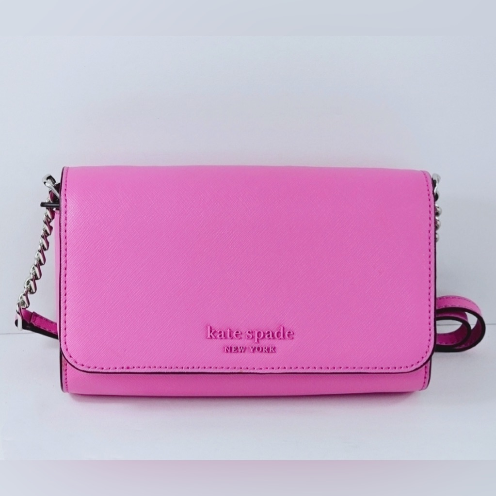 Kate Spade Cameron Small Flap Crossbody Bright Peony Nwot